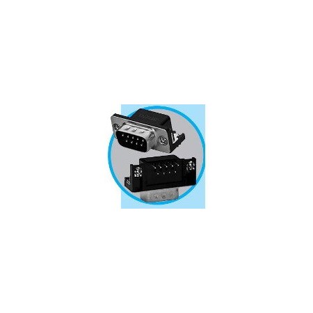 Amphenol D Subminiature Connector, 9 ContactS, Male, 0.108 Inch Pitch, Solder Terminal, No 4-40 L717SDE09PA4CH4F